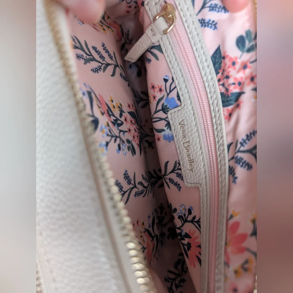 Vera Bradley Leather Evie Crossbody In Paradise Garden Floral - Picture 6 of 7